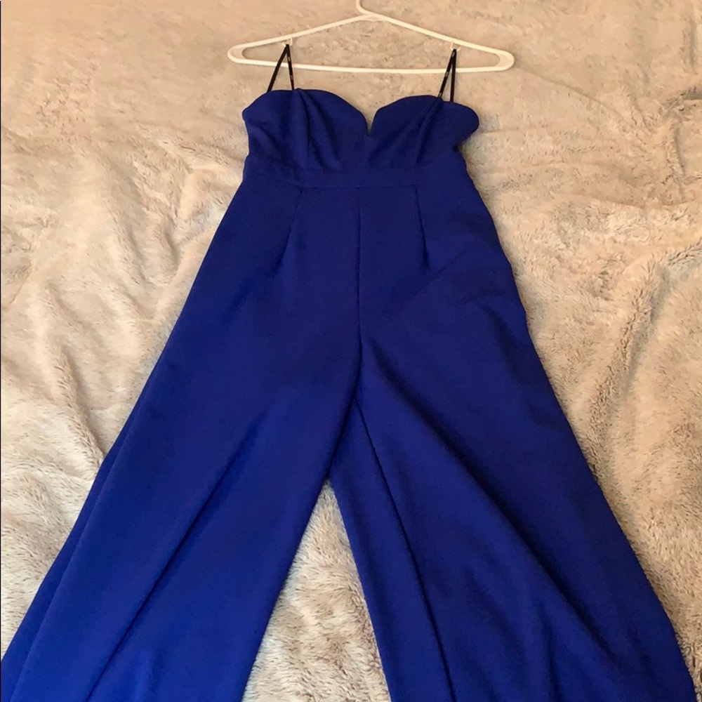 Royal blue v line jumpsuit